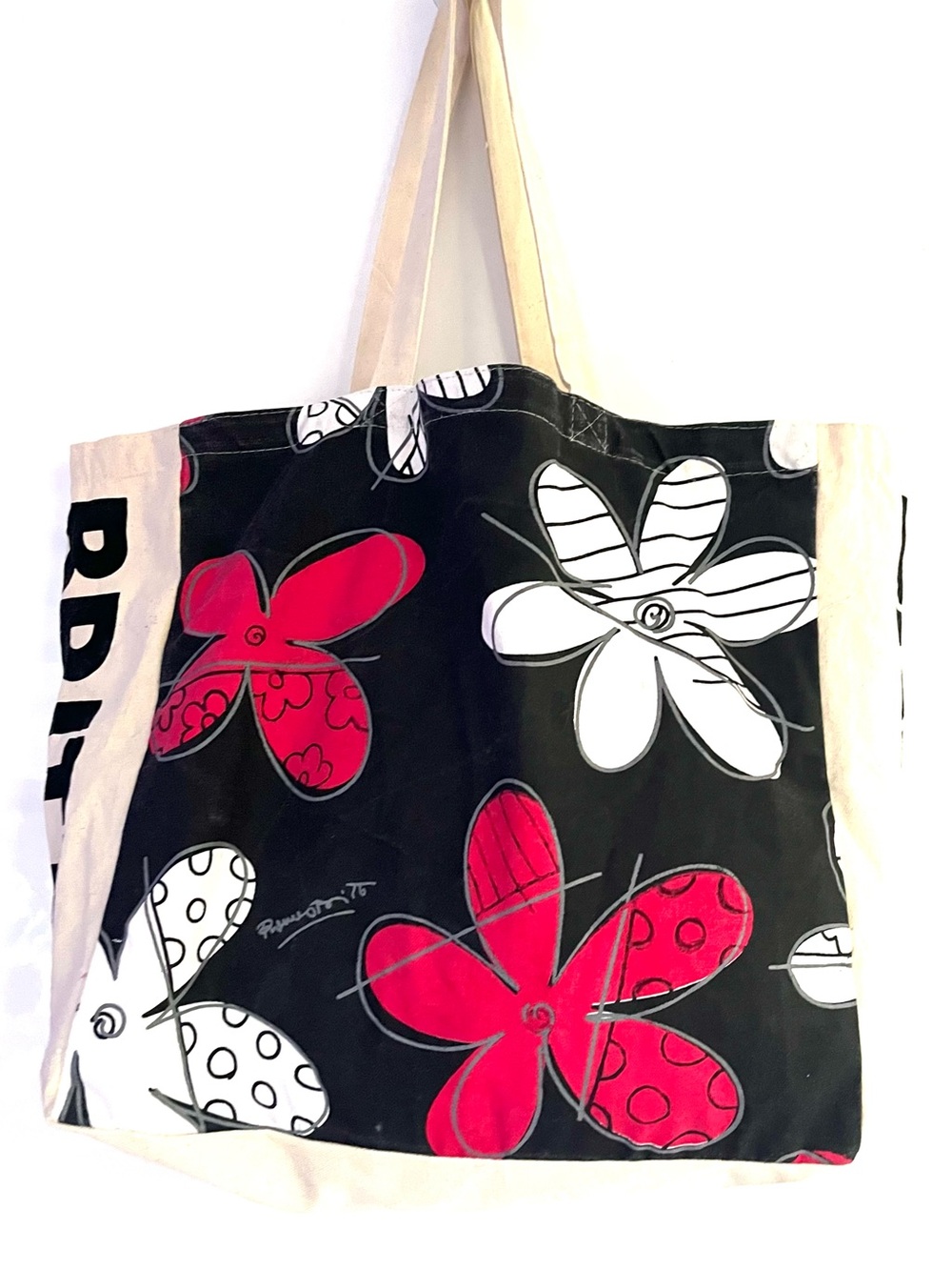 Romero Britto Midnight Garden Flowers Tote Bag